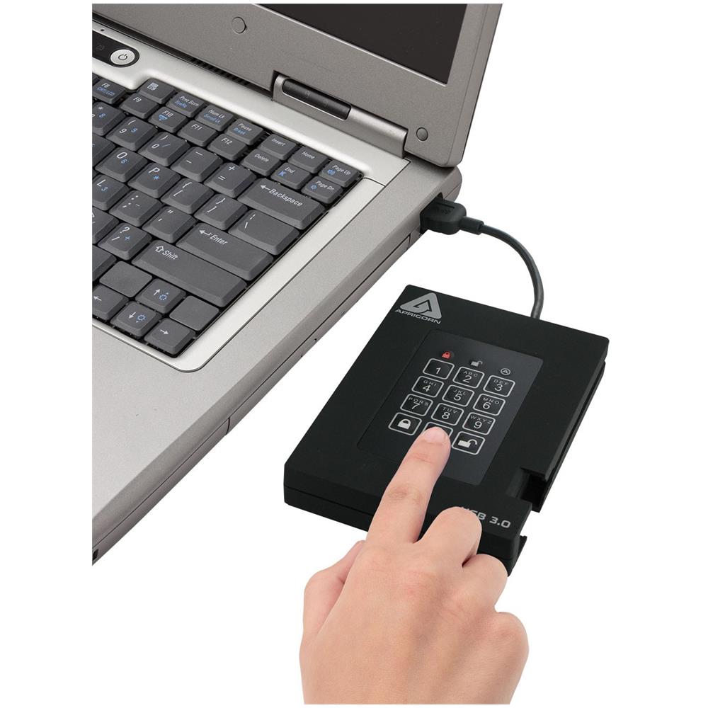 Aegis Padlock Fortress 256GB, 256 GB, USB 3.0, 180 MB / s, Nero, Antipolvere, Resistente all'acqua, -40 - 70 °C - Foto 1